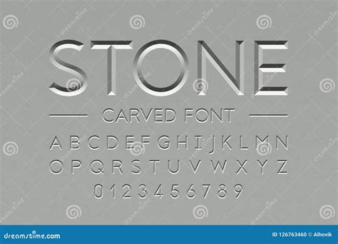 Font Carved In Stone Vector Illustration 45756114