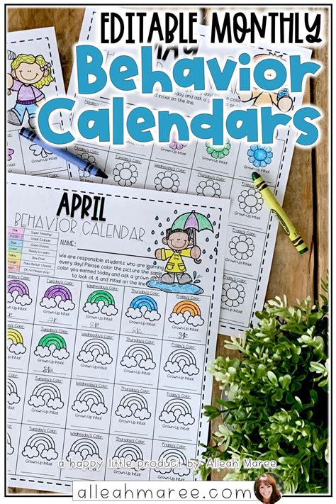 Editable Monthly Behavior Calendars In 2020 Behavior Calendar