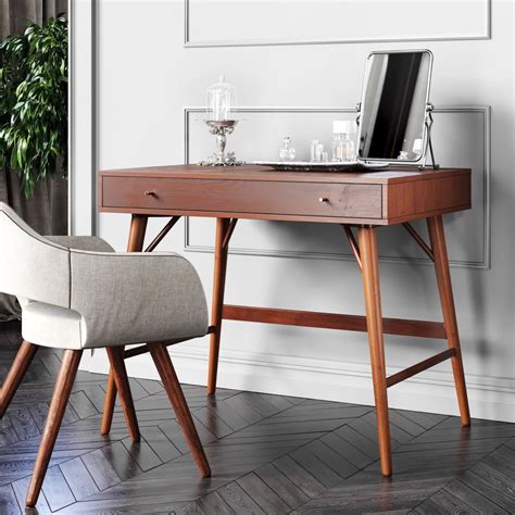 Choose traditional, modern designs or impressive executive desks. Lundquist Solid Wood Desk in 2020 | Solid wood desk, Mid ...