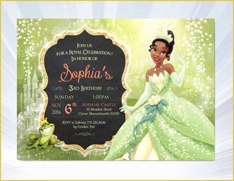 Free Printable Princess Tiana Birthday Invitations

