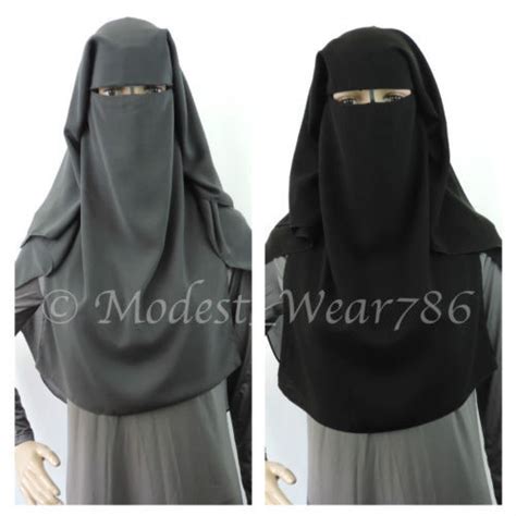 Specialty Niqab Muslim Hijab Three 3 Layer Islamic Us Seller Clothing