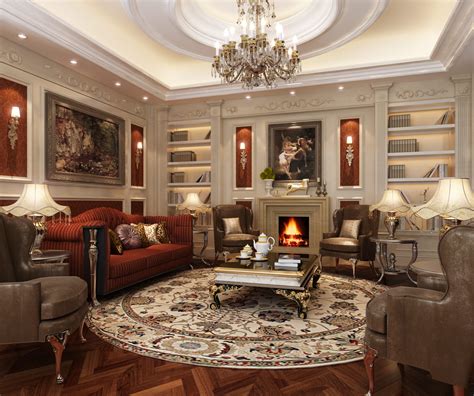 Elegant Luxury Living Room 3d Model Max