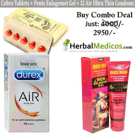 Buy Online Black Cobra 125 Durex Air Condoms Maxman Enlargement Gel