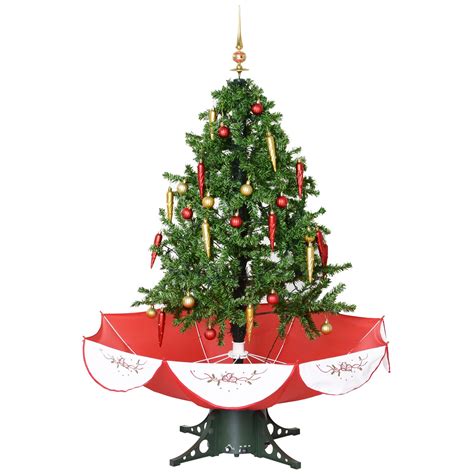 Homcom 45 Pre Lit Musical Tabletop Snowing Artificial Christmas Tree