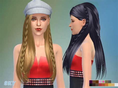 The Sims Resource Fashion Braided Hairstyle 233 By Skysims Sims 4 Hairs