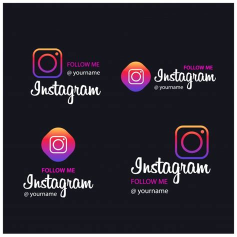 Follow Me On Instagram Banners Vector Premium Download
