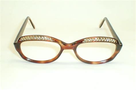 womens large vintage eyeglasses rhinestones