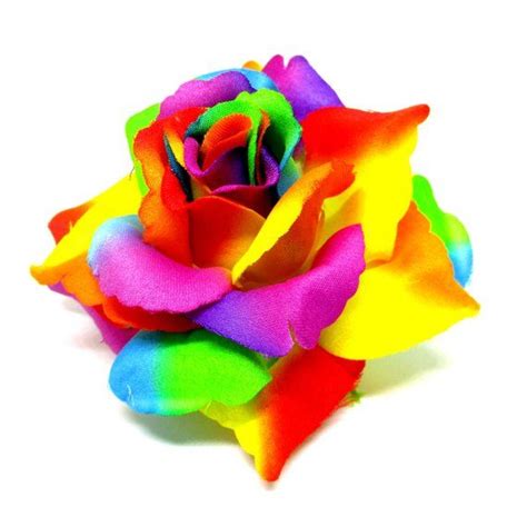 375 Rainbow Silk Rose Heads Pack Of 4 Fabric Etsy Rainbow Roses