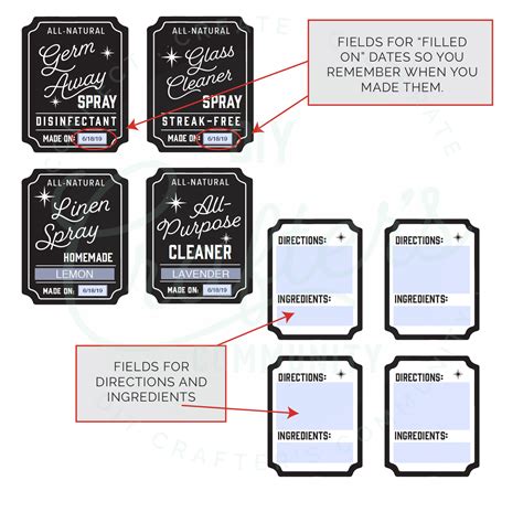 Editable Cleaning Label Set — Diy Labels Club