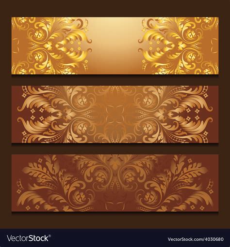 Template Banners With Filigree Pattern Royalty Free Vector