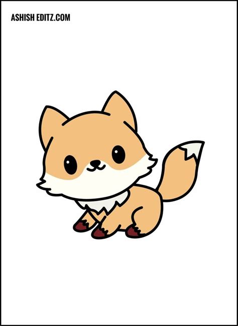 Cute Fox Drawing Easy Simple Step By Step