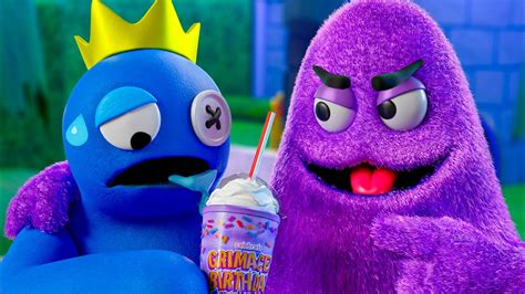 Grimace Shake Birthday Vs Blue Rainbow Friends 2 Animation Youtube