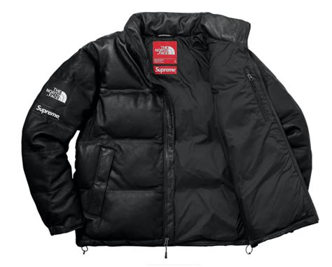 Supreme X The North Face Leather Nuptse Jacket Black Fw17 In 2022