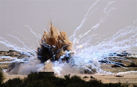 White Phosphorous Munitions Are Blown Up In Rafah In The Southern Gaza