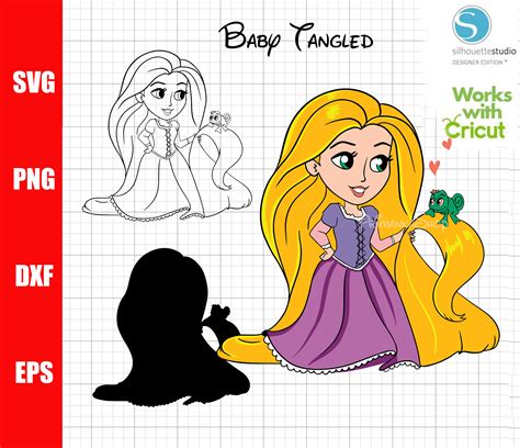 Baby Tangled With Pascal Svg Cut File Princess Rapunzel Svg Etsy