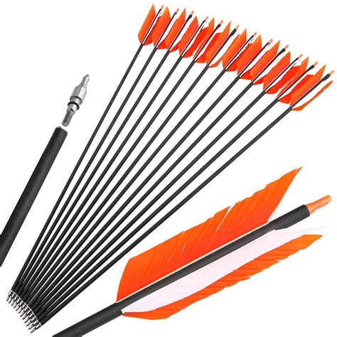 12x Carbon Arrows Flu Flu Turkey Feather 30inch Sp500 Archery Bow