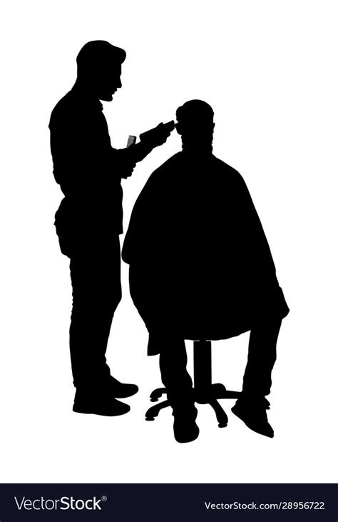 Hairdresser And Client Hairdressing Silhouette Vector Image