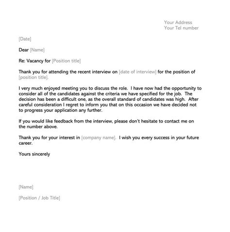 Job Candidate Rejection Letter 36 Sample Letters And Templates