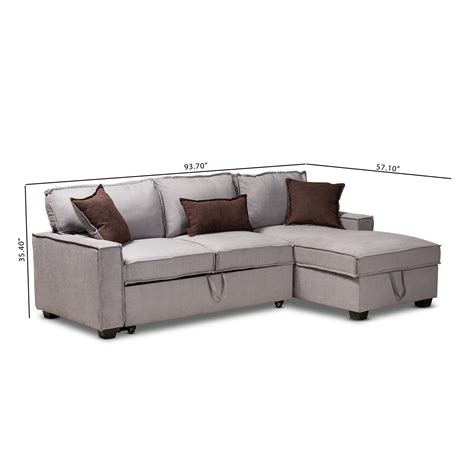 emile modern right facing chaise storage sectional sleeper sofa w pull out bed ebay