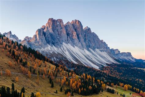 Aerial View Of Odle Peaks At Sunrise Dolomites Italy Royalty Free