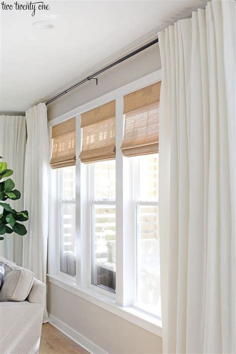 Home Decor Cozy Light And Bright Living Room Design Bamboo Shades