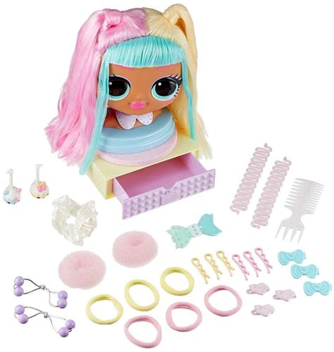 Lol Surprise Omg Styling Doll Head Candylicious With 30 Surprises Girls Hair Play Toy