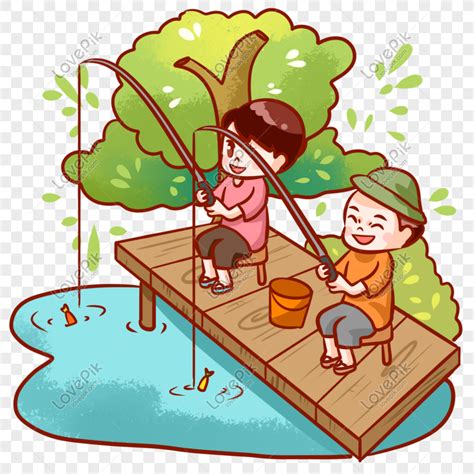 Child Sitting Fishing Png Image And Psd File Free Download Lovepik