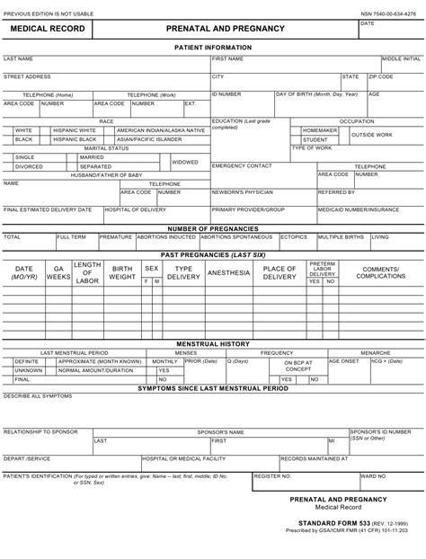 Prenatal Medical Form Fill Out And Sign Printable Pdf