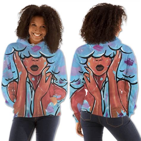 African American Hoodies Beautiful Black American Woman All Over Print Womens Hooded Sweatshirt