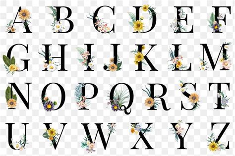 Floral A Z Letters Alphabet Png Set Free Image By Rawpixel Sasi Lettering Alphabet