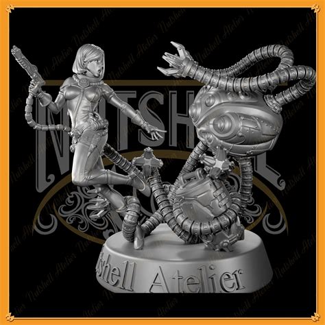 nutshell atelier space girl and monster nsfw 3d model 3d printable cgtrader