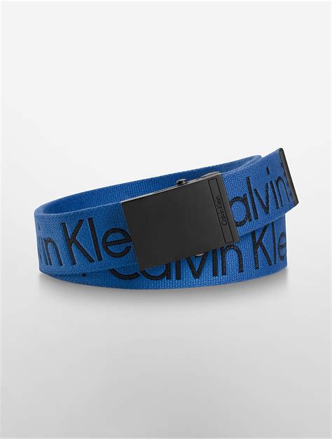 Calvin Klein Logo Belt In Blue For Men Lyst