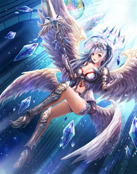 Fondos De Pantalla Ilustración Pelo Largo Anime Chicas Anime Alas ángel Arma Armadura
