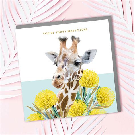 Giraffe Simply Marvelous Greeting Card By Lola Design Ltd