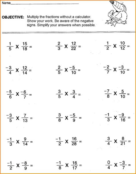 Math Worksheet For 6th Grade