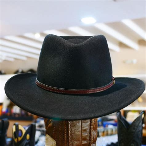 Stetson Bozeman Black Wool Crushable Cowboy Western Hat Medium