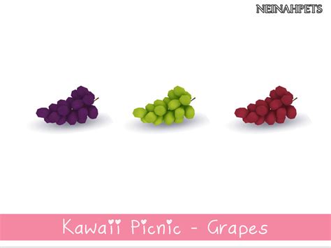 The Sims Resource Kawaii Picnic Grapes Mesh Required