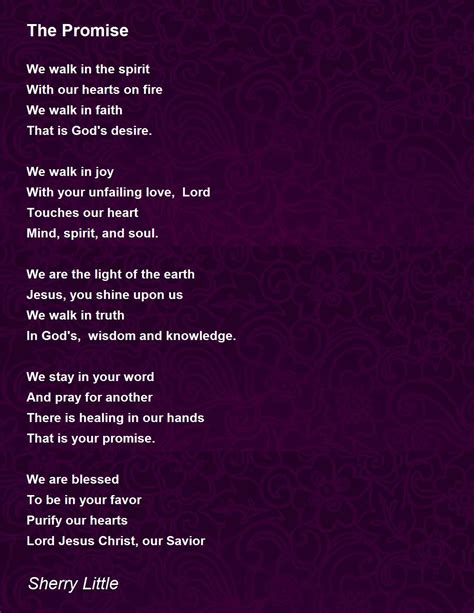 The Promise The Promise Poem By Sherry Little