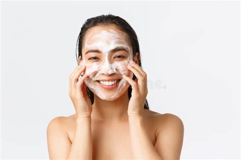 Skincare Women Beauty Hygiene And Personal Care Concept Close Up Of Beautiful Smiling Asian