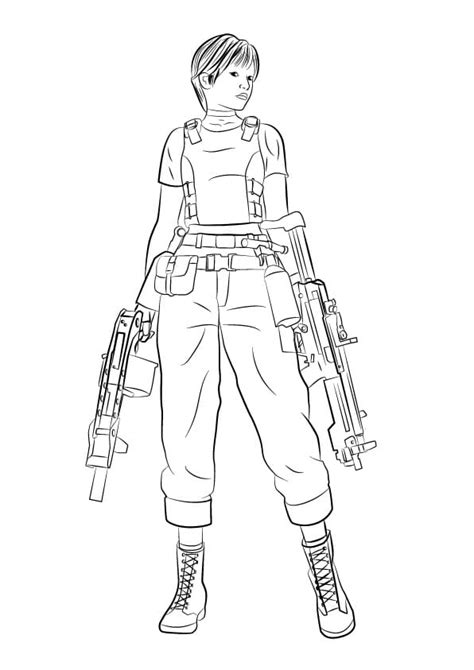 Rebecca Chambers From Resident Evil Coloring Page Free Printable