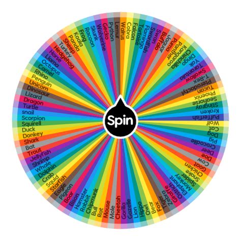 Random Animal Spin Wheel Vansoldskoolblackandred