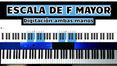 Escala De Fa Mayor En Piano F Práctica Y Digitación Ambas Manos