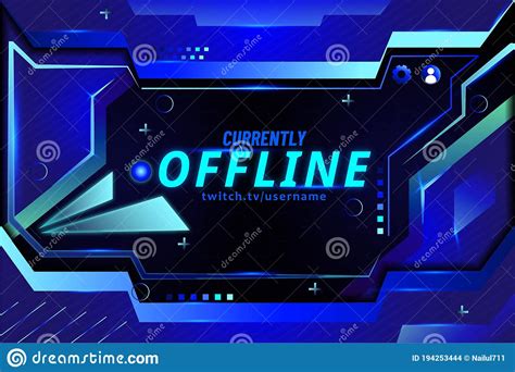 Modern Currently Offline Twitch Banner Background Template Stock