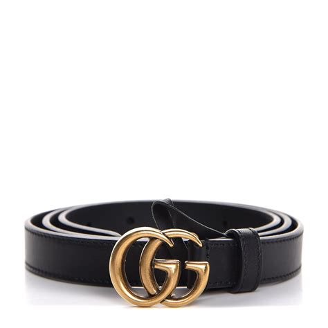 Gucci Calfskin Double G 20mm Belt 90 36 Black 318694 Fashionphile
