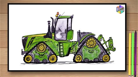 John Deere Tractor Drawing For Kids