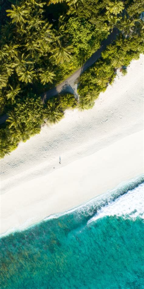 Download Wallpaper 1080x2160 Adorable And Exotic Beach Aerial View