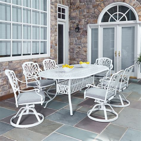 Remarkable outdoor living is australia's leading outdoor furniture specialist online retailer. Home Styles Floral Blossom White Cast Aluminum 7 Piece ...