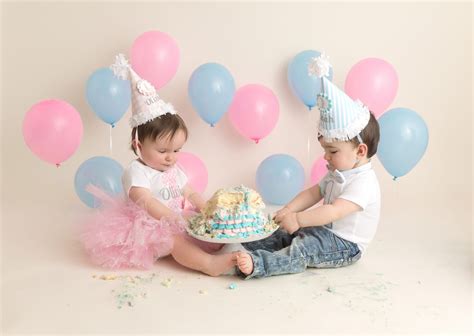 First Birthday Twins Cake Smash Twin Cake Smash First Birthday