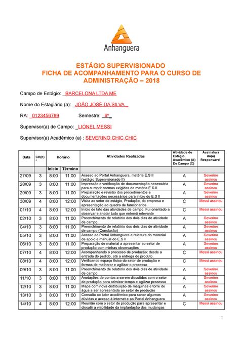 Ficha De Estágio Preenchida Pedagogia Educação Infantil Sololearn