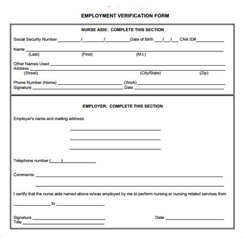 Employment Verification Form Fillable Printable Pdf Forms Images The Best Porn Website